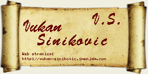 Vukan Šiniković vizit kartica